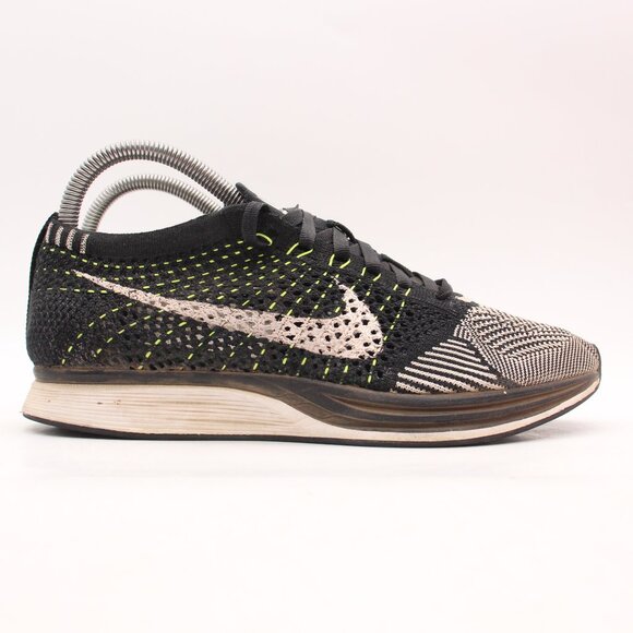 Nike Flyknit Racer Men's 6.5 Black Fabric Running Shoes Sneakers 526628-011 - Picture 1 of 9